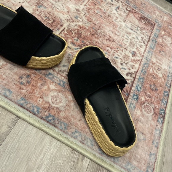 Splendid black suede and woven rope slide on sandals - Picture 4 of 4